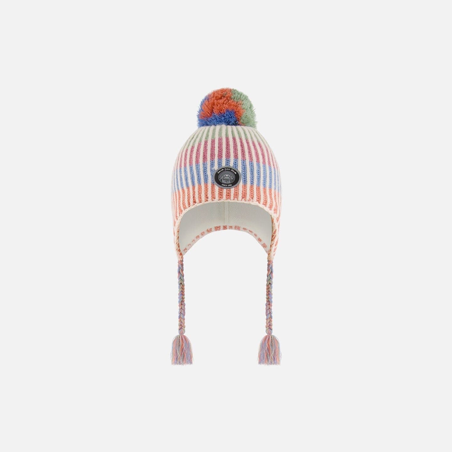 Peruvian Knit Hat Pastel Colors With Tassels