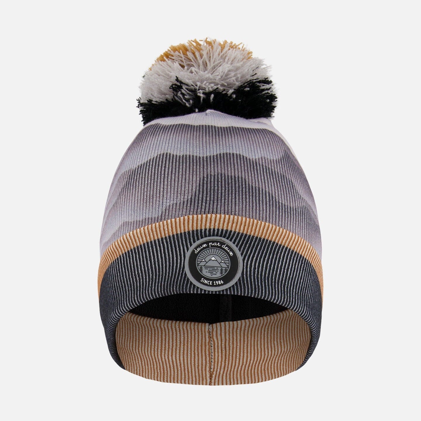 Knit Hat Gray With Mountains