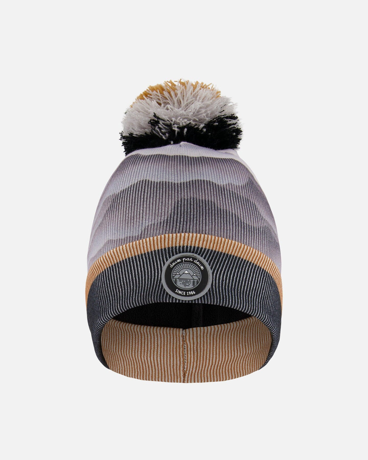 Knit Hat Gray With Mountains