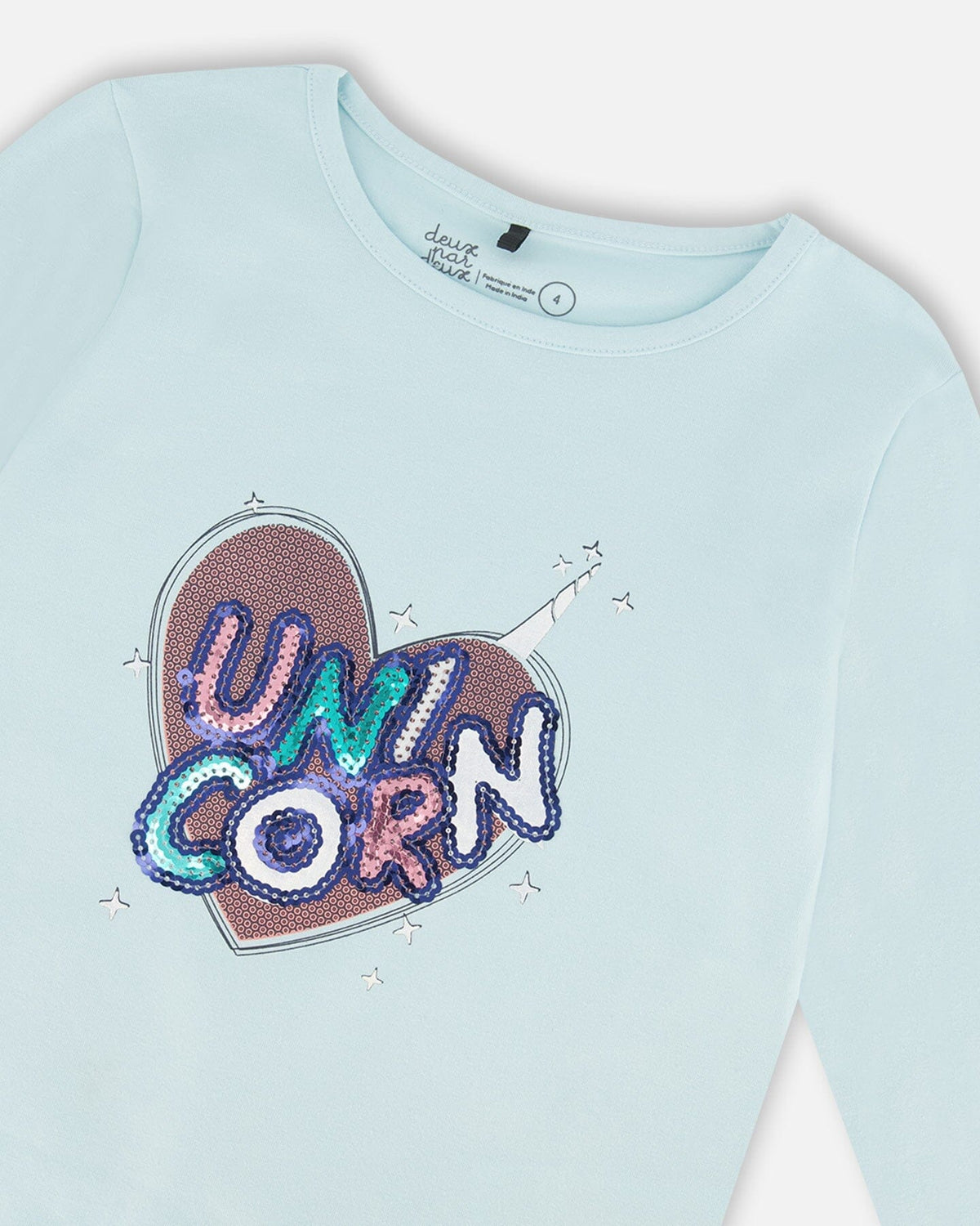 Organic Cotton T-Shirt With Print Light Blue
