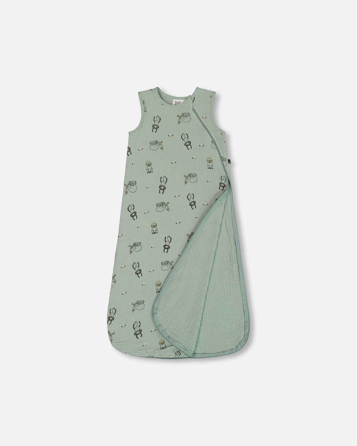 Printed Muslin Sleep Sack Sage Monkey