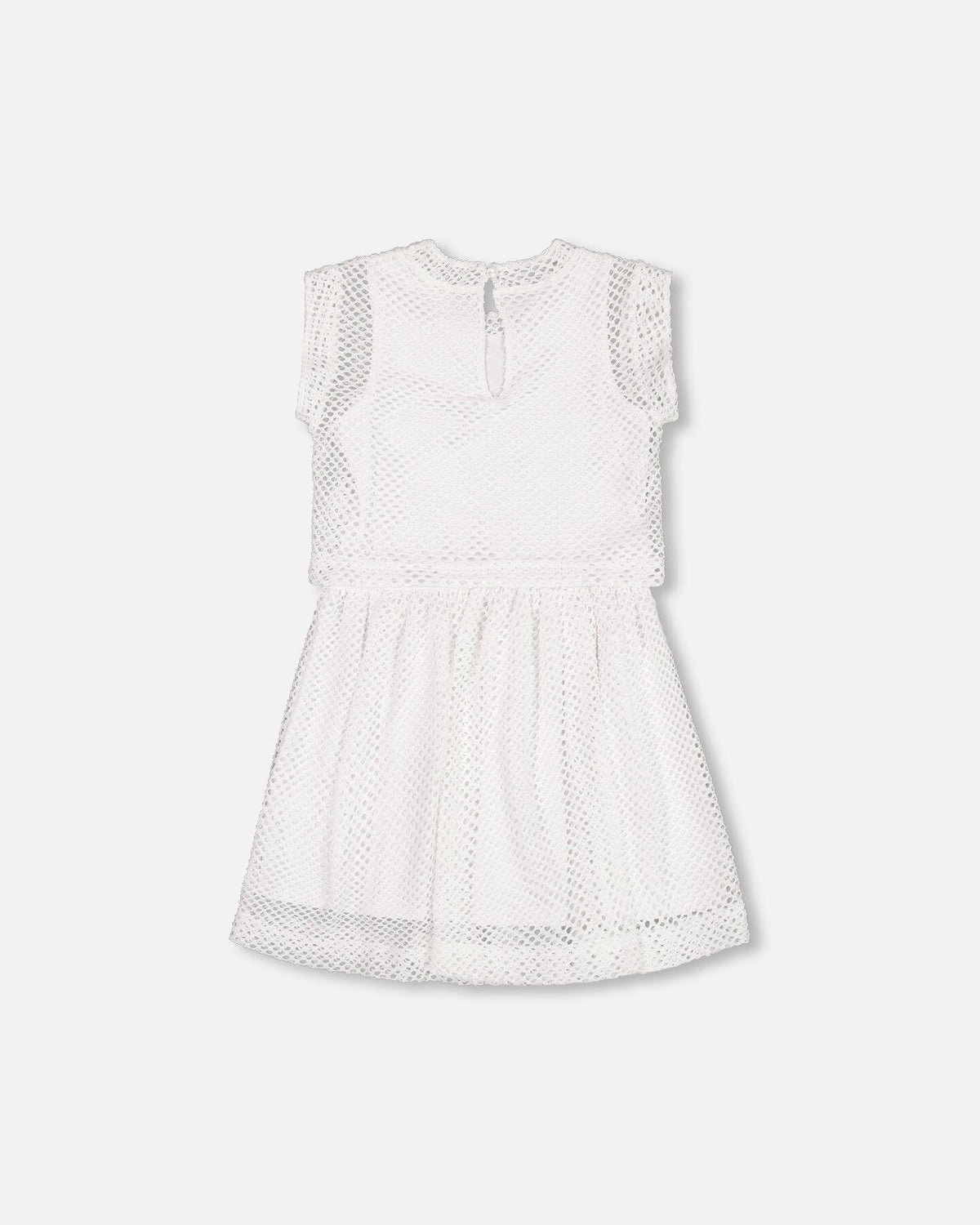 Bi-Material Mesh And Organic Cotton Dress Snow White