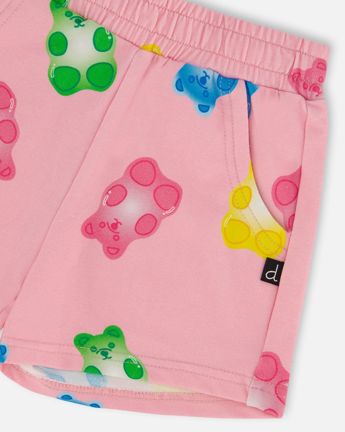 Printed French Terry Short Pink Multicolored Gummies