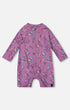 Printed Long Sleeve One-Piece Rashguard Old Mauve And Multicolored Butterflies - G30NG60_054