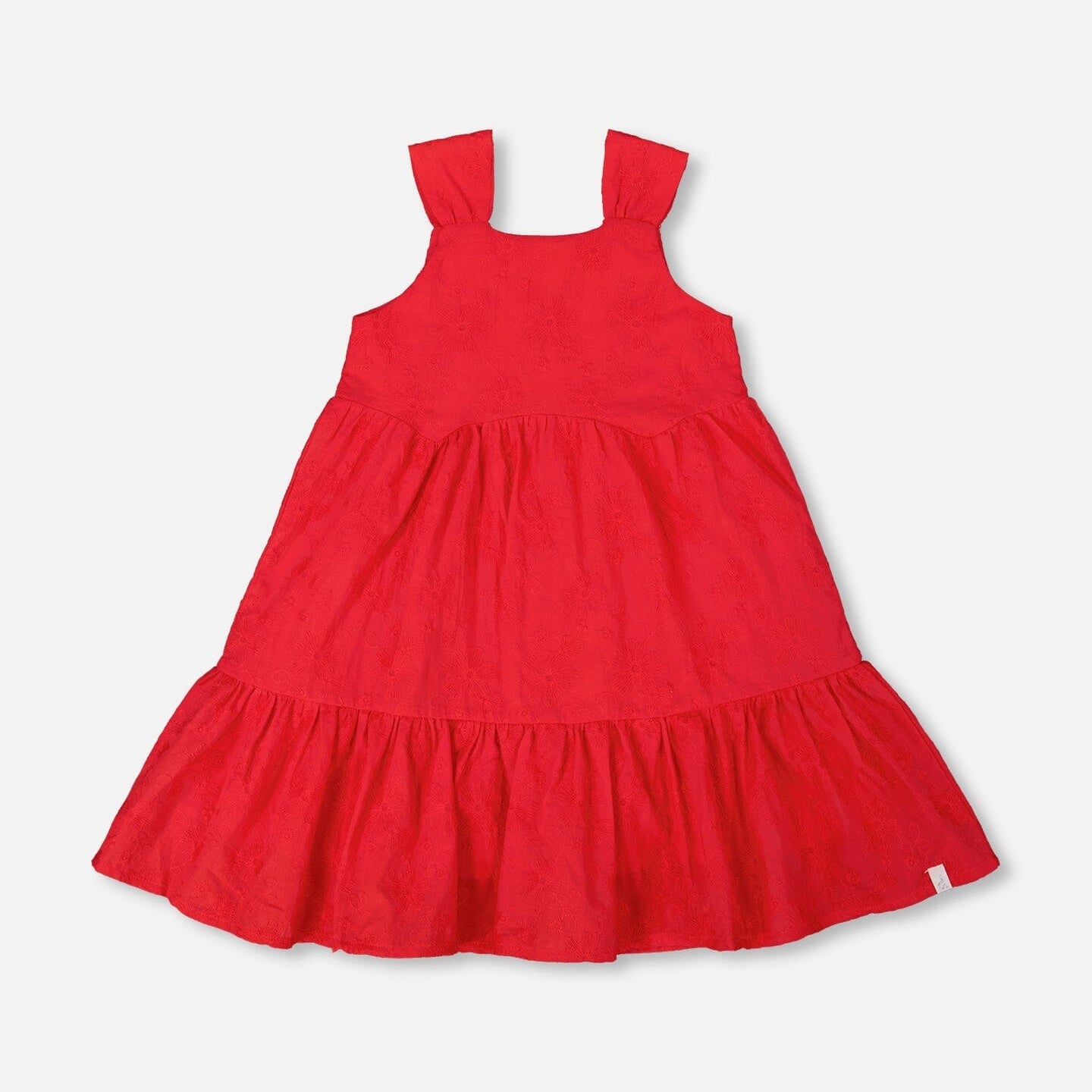 Multi-Tiered Eyelet Dress Red - G30O89_732