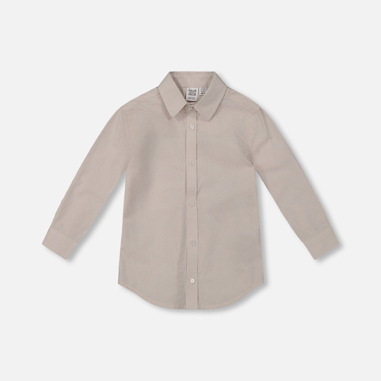 Long Sleeve Button Down Shirt Light Taupe - G30R15_147